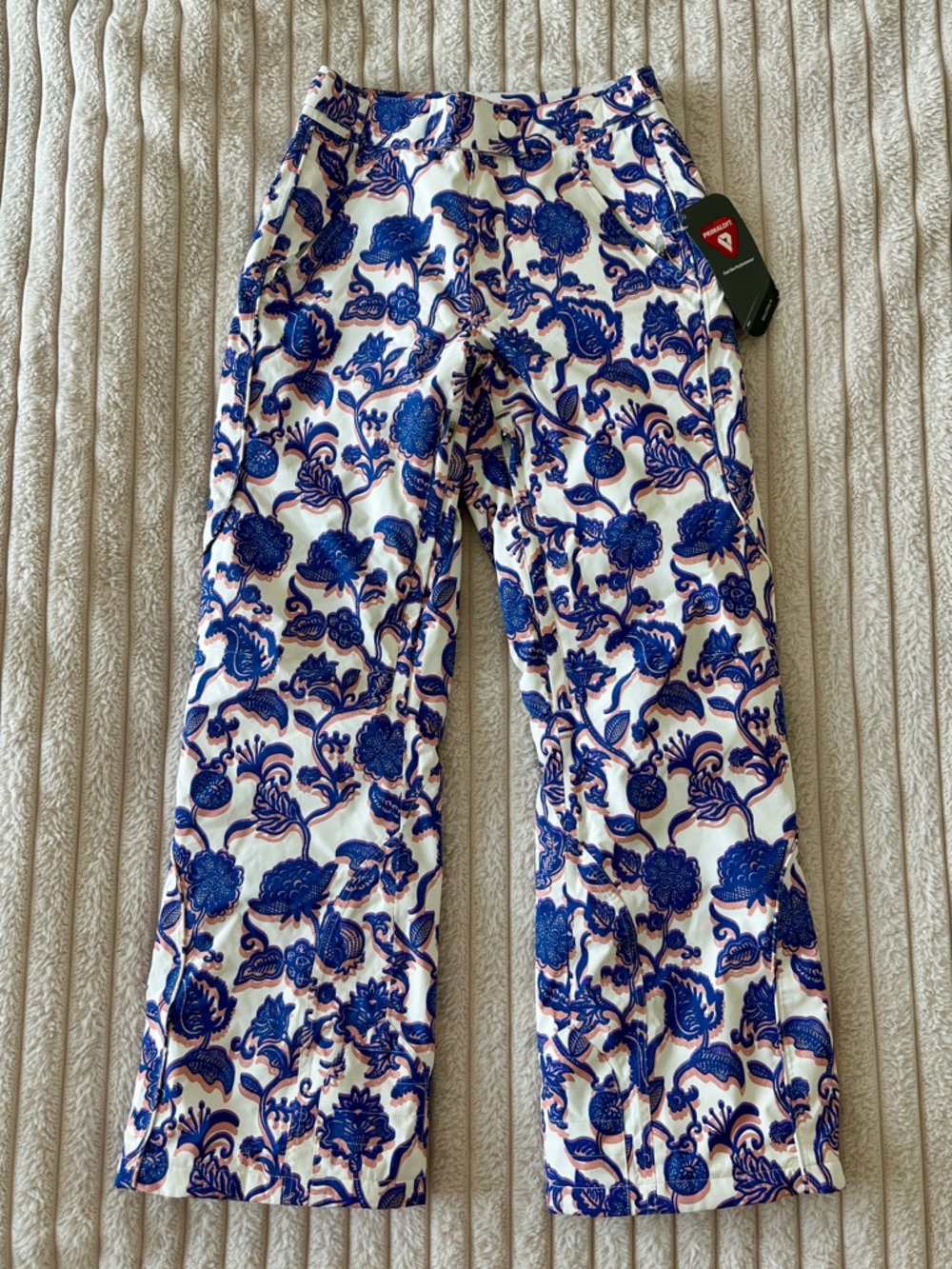 NWT Free People Floral Print Snow Pants | Blue Pink White Ski Snowboard Pant - Picture 3 of 17